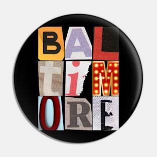 ABSTRACT BALTIMORE WITH VINTAGE LETTERS DESIGN Pin