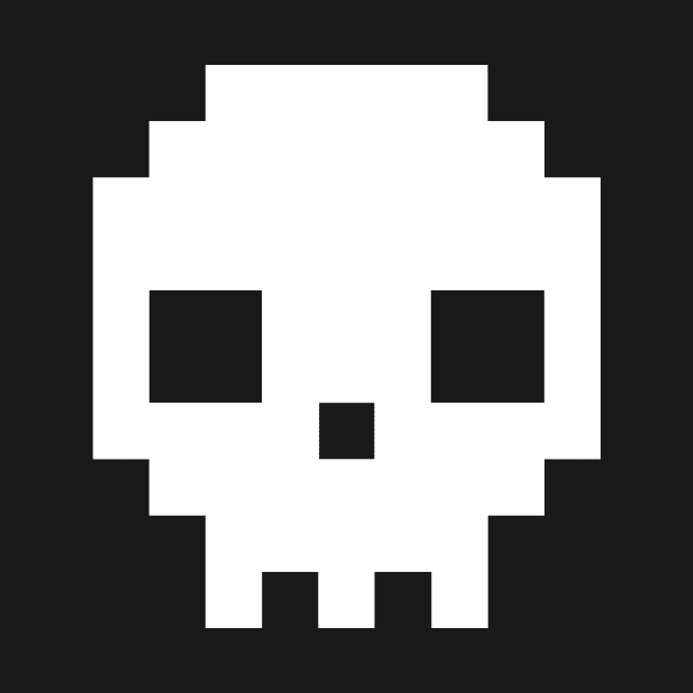 8 bit pixel skull by geekchic_tees