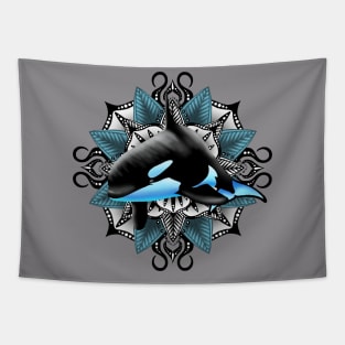 Orca Mandala Tapestry