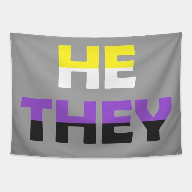 Nonbinary Flag He/They Tapestry by sqbfructosebat