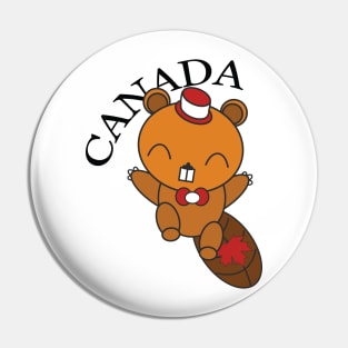 Happy Canadian Beaver Pin