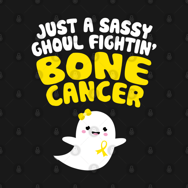 Sassy Ghoul Fighting Bone Cancer Halloween Cute Ghost by jomadado