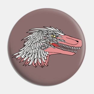 Feathered Raptor Head Pin