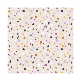 Neutral and purple abstract terrazzo texture T-Shirt