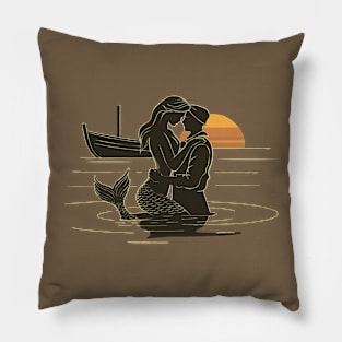 Mermaid and Sailor [Love's First Embrace] Pillow