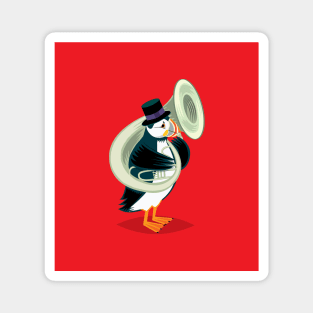 Puffin On A Tuba Magnet