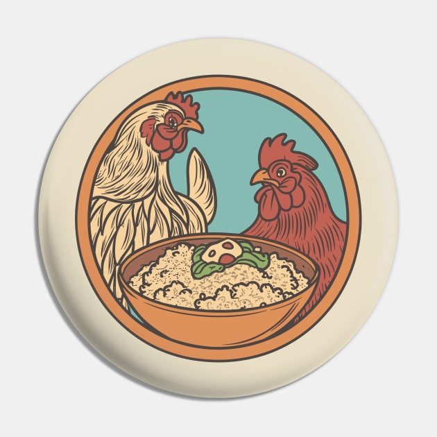 Chicken and rice Pin by SecuraArt