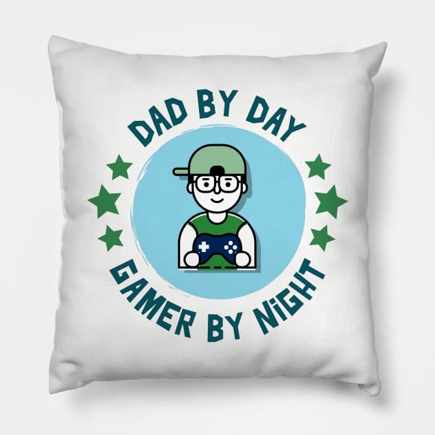 Dad by Day Gamer by Night Pillow by Software Testing Life