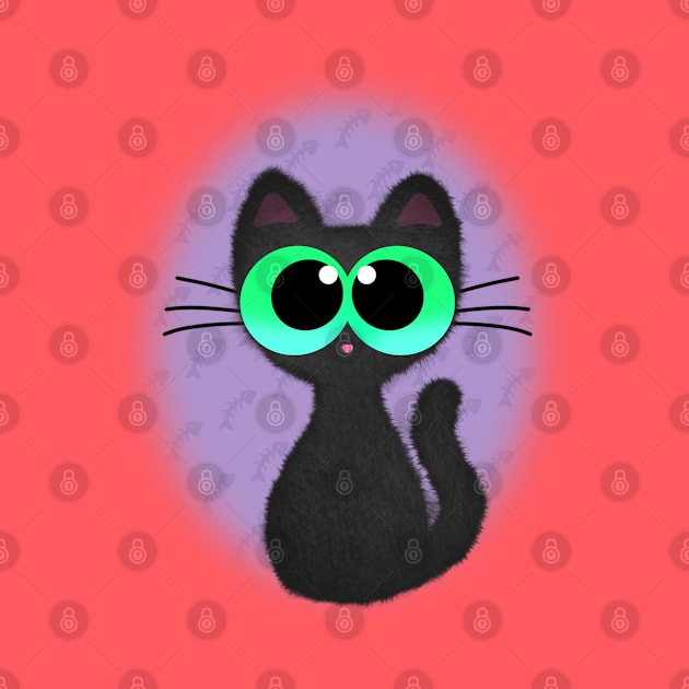 Cute Little Big Eyed Kitty Cat by JM's Designs