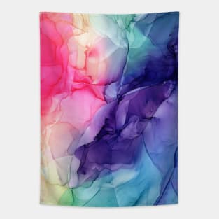 Colorful Rainbow Flowing Abstract Vertical Painting Tapestry