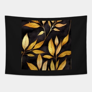 Golden leaves watercolor leaves Tapestry