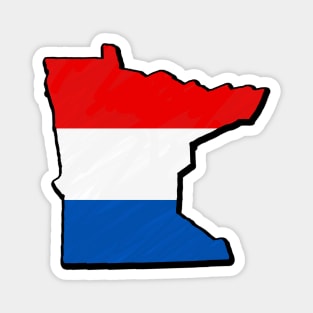 Red, White, and Blue Minnesota Outline Magnet