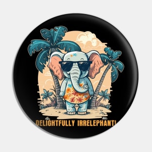 Delightfully Irrelephant! Elephant Wearing a Muumuu Pin