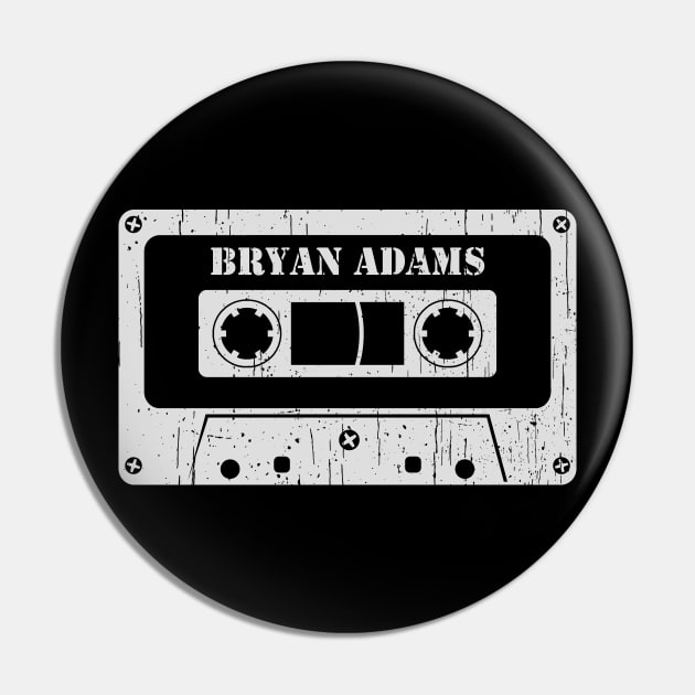 Bryan Adams - Vintage Cassette White Pin by FeelgoodShirt