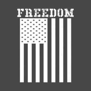 Freedom American Flag Graphic Patriotic Usa Pride T-Shirt