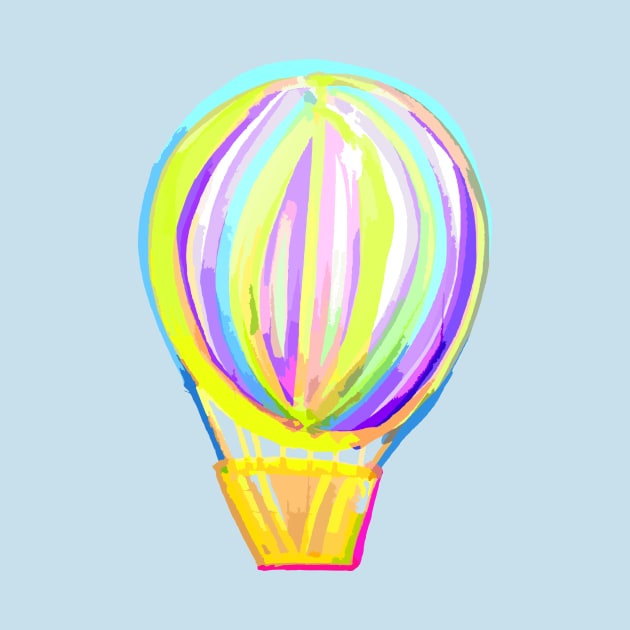 Neon hot air ballon by Nathalodi