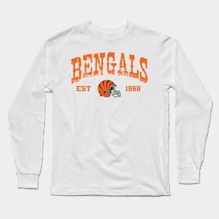 Cincinnati Bengals NFL Throwback Embroidered Long Sleeve T Shirt By Reebok