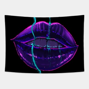 Neon Lips Tapestry
