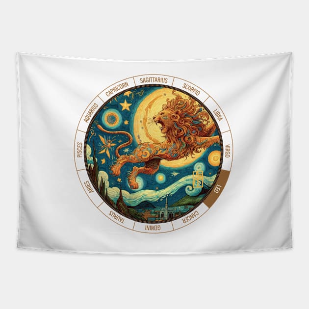 ZODIAC Leo - Astrological LEO - LEO - ZODIAC sign - Van Gogh style - 13 Tapestry by ArtProjectShop