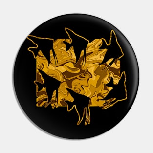 Currents Liquid Abstract Gold Angelfish Silhouette Pin