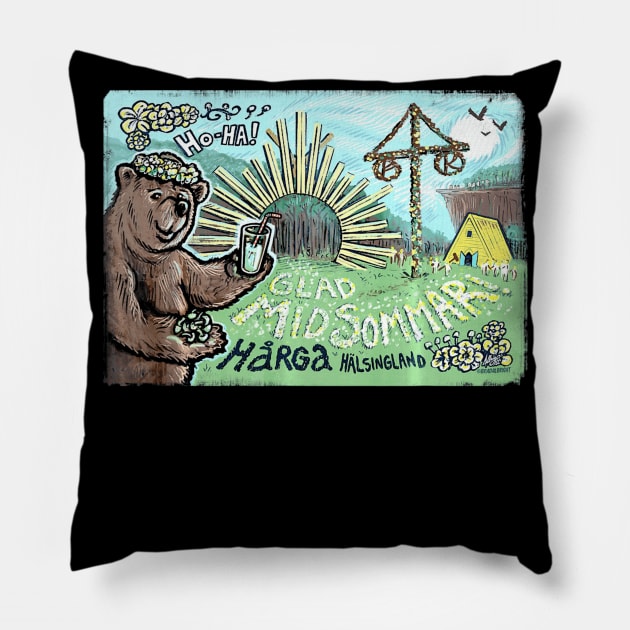 Happy Midsommar Bear Pillow by schaefersialice