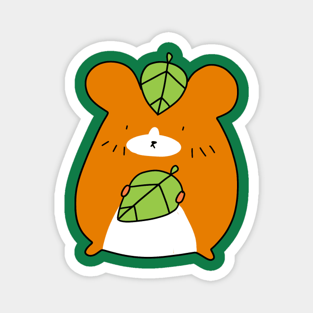 Leaf Hamster Magnet by saradaboru