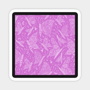 Paisley butterflies pink-white Magnet