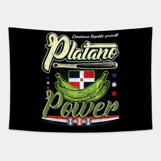 Dominican Republic Baseball Platano Power Flag Tapestry