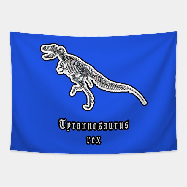 🦖 Fossil Skeleton of a Tyrannosaurus rex Dinosaur Tapestry by Pixoplanet