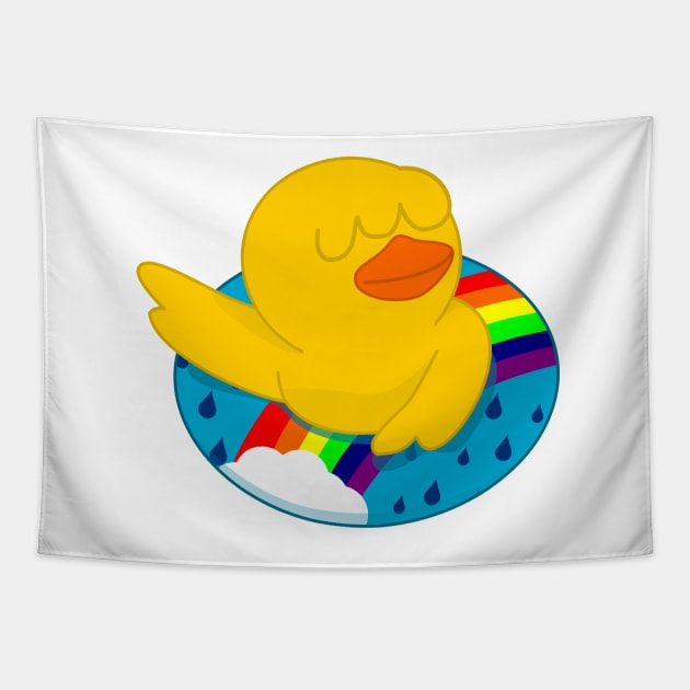 Duck Rainbow Tapestry by CoreyUnlimited