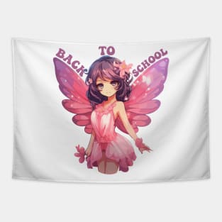 Magical Back to School Pink Fairy Anime Tapestry