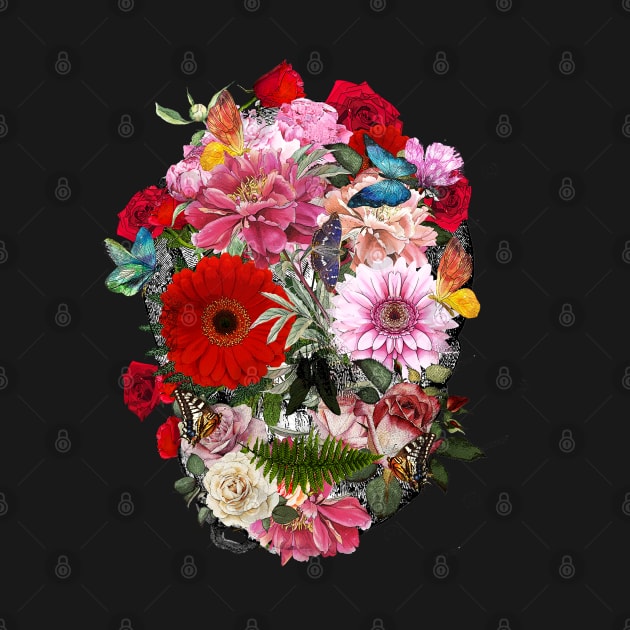 skull, cool skull, floral skull by Collagedream