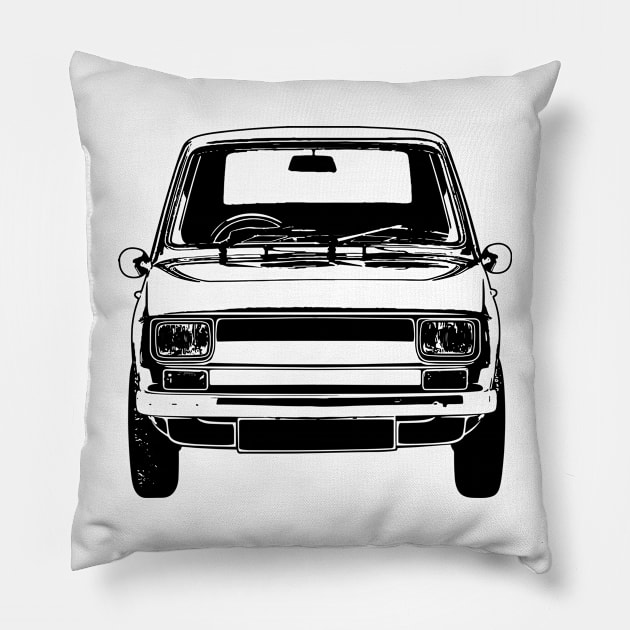 Fiat 126p Maluch Sketch Art Pillow by DemangDesign