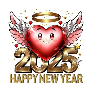 A heart with wings, new year! Happy New Year! 2025 T-Shirt