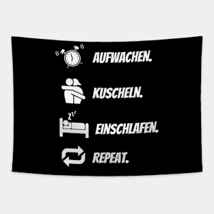 Repeat T-Shirt Aufwachen Kuscheln Einschlafen Tapestry