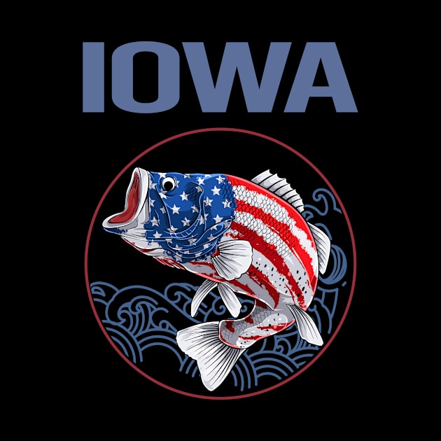 USA Flag Fish Iowa by rosenbaumquinton52