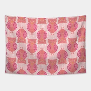 Pink Owls Tapestry