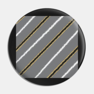 Grey, black, gold, and white diagonal stripes Pin