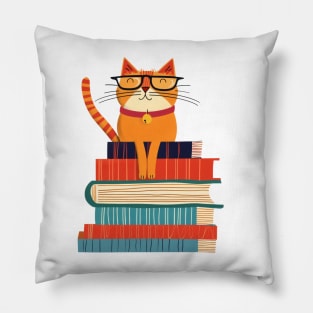 Bookish Cat Pillow