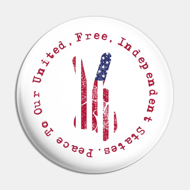 Celebrate July Fourth USA Peace Gifts Pin by gillys