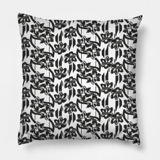 Monochrome floral design Pillow