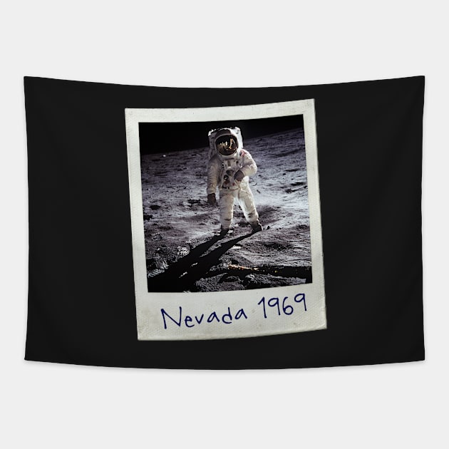 Nevada 1969 Fake Moon Landing T Shirt Conspiracy Theory Tapestry by jaybeebrands