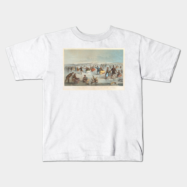 Vintage Central Park Ice Skating Painting 1861 Ice Skating T