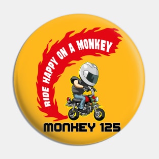 Ride Happy on a Monkey Pin