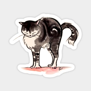 Cat stretching Magnet