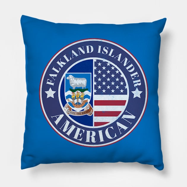 Proud Falkland Islander-American Badge - Falkland Islands Flag Pillow by Yesteeyear