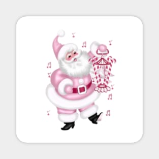 retro vintage pink santa claus Magnet