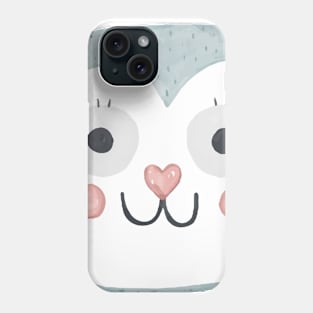 Cartoon Cute Cat Head Art Print Phone Case