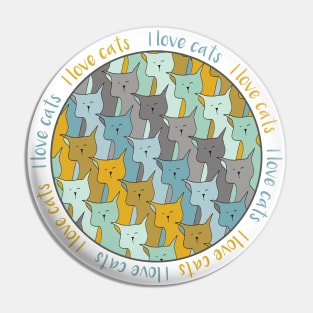 I LOVE CATS Repeat Pattern Cat Design #1 Pin