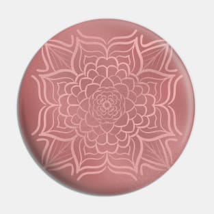 Rose Gold Flower Mandala Pin